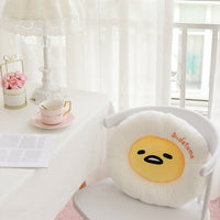 HKM-112723 Cartoon Plush Egg Cushion - 40 cm Round or 40x45 cm Square for Living Room, Bedroom, and Outdoor Use