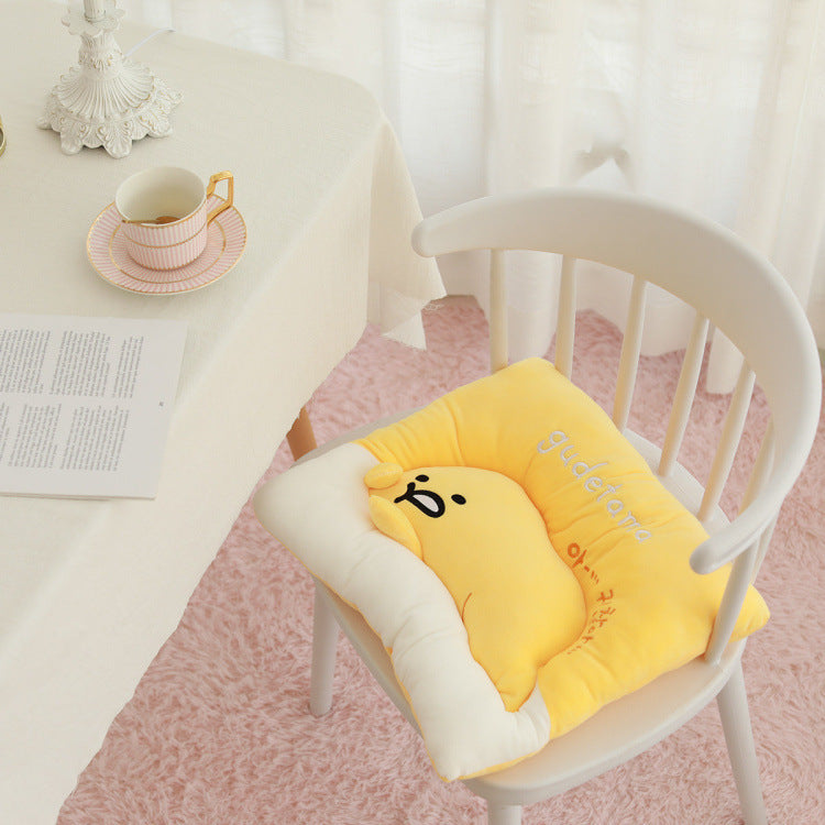 HKM-112723 Cartoon Plush Egg Cushion - 40 cm Round or 40x45 cm Square for Living Room, Bedroom, and Outdoor Use