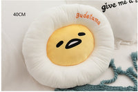 HKM-112723 Cartoon Plush Egg Cushion - 40 cm Round or 40x45 cm Square for Living Room, Bedroom, and Outdoor Use