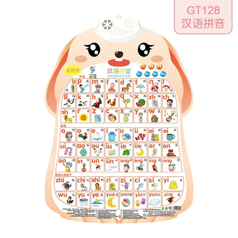 HKM-112915 Audio Wall Chart for Kids: Learn Animals, Fruits, Vegetables, Occupations, and Letters