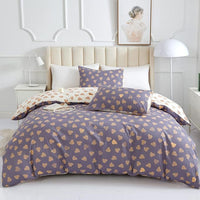 HKM-112915 Three-Piece Polyester Fiber Quilt Cover Set for 1.8 m Beds, Multiple Sizes Available