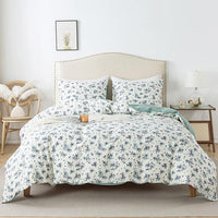HKM-112915 Three-Piece Polyester Fiber Quilt Cover Set for 1.8 m Beds, Multiple Sizes Available