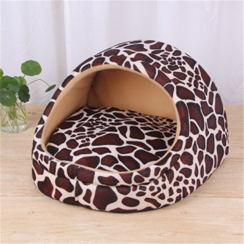 HKM-113043 Cozy and Soft Artificial Plush Pet Nest with Non-slip Bottom - Ideal for Small Pets in Winter