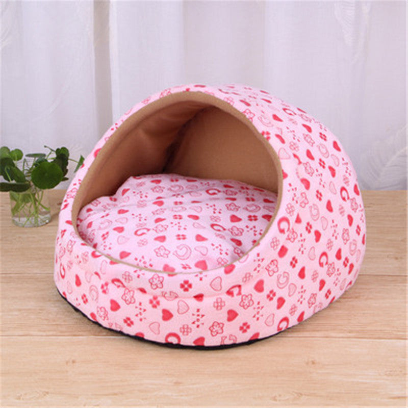 HKM-113043 Cozy and Soft Artificial Plush Pet Nest with Non-slip Bottom - Ideal for Small Pets in Winter