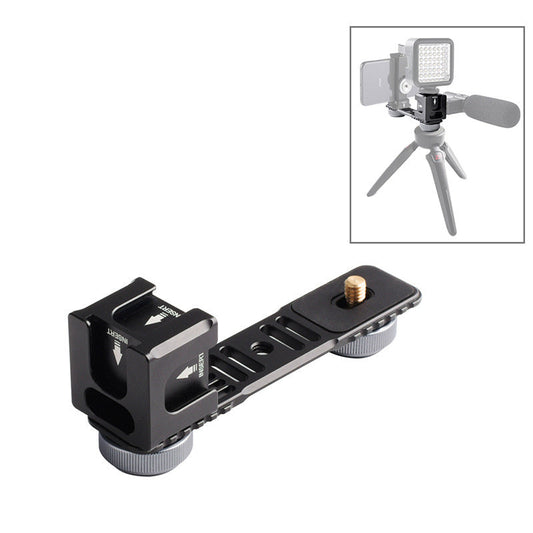 HKM-113107 Aluminum Alloy Four-Head Hot and Cold Shoe Base Bracket for Gimbals and Accessories