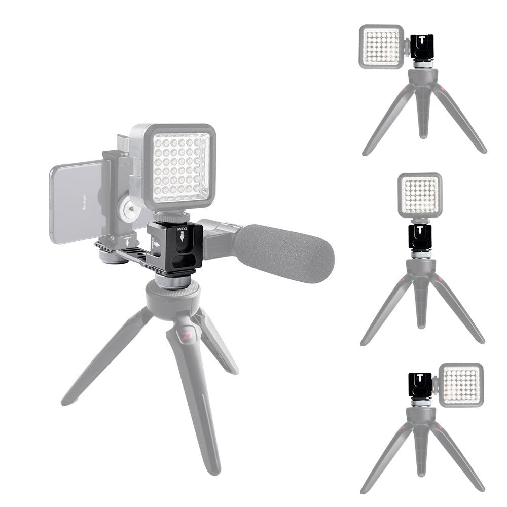 HKM-113107 Aluminum Alloy Four-Head Hot and Cold Shoe Base Bracket for Gimbals and Accessories