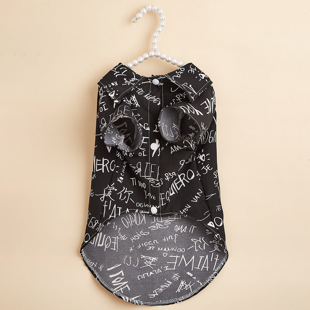 HKM-113171 I Love You Letter Print Cotton Shirt for Small Dogs - Available in XS to XL