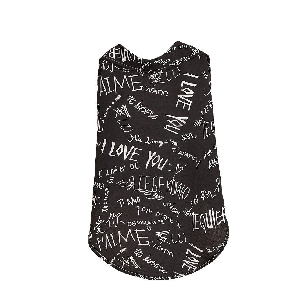 HKM-113171 I Love You Letter Print Cotton Shirt for Small Dogs - Available in XS to XL