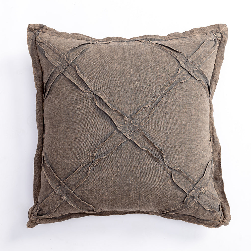 HKM-113235 Nordic Hand Embroidered Ramie Cotton & Hemp Pillow Cushion Cover - 35x50CM & 45x45CM Sizes Available