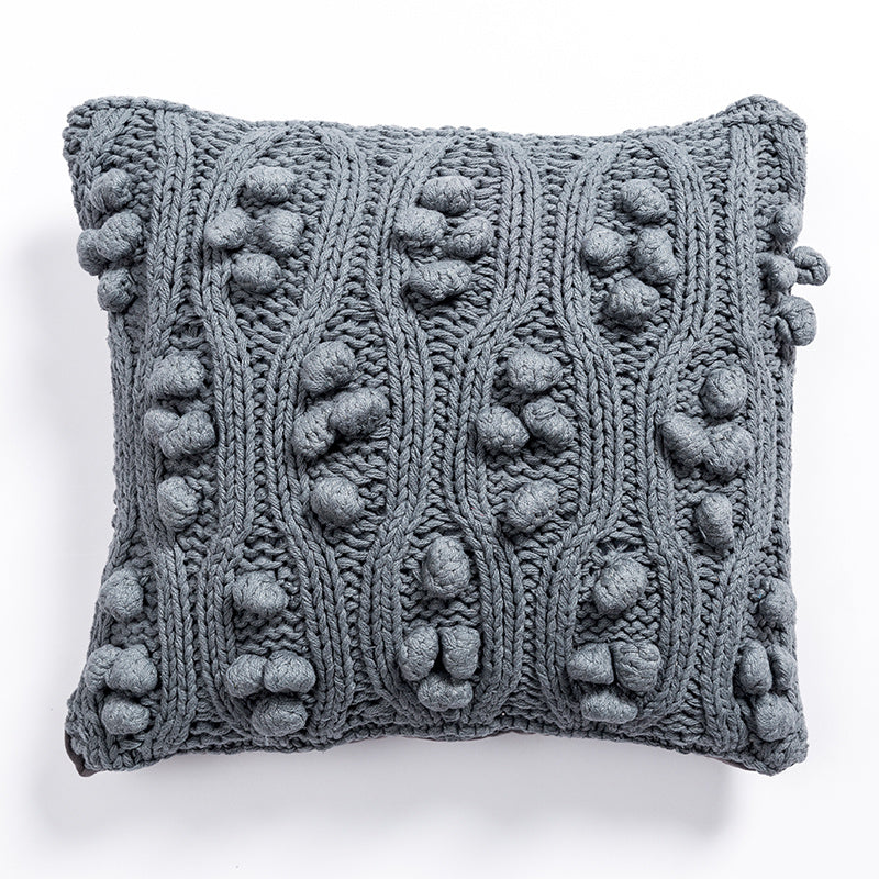 HKM-113235 Nordic Hand Embroidered Ramie Cotton & Hemp Pillow Cushion Cover - 35x50CM & 45x45CM Sizes Available
