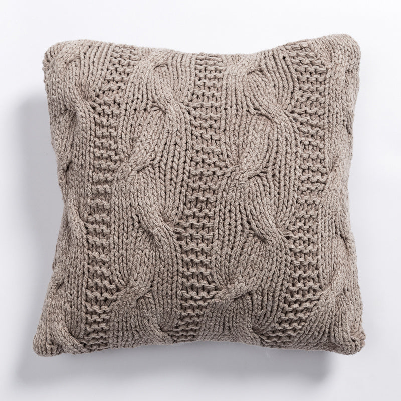 HKM-113235 Nordic Hand Embroidered Ramie Cotton & Hemp Pillow Cushion Cover - 35x50CM & 45x45CM Sizes Available