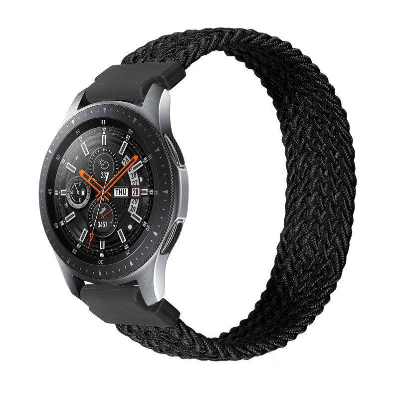 HKM-113427 Nylon Stretch Watch Strap for Samsung - 20mm & 22mm Options in Black, Army Green, Blue, Red, Pink