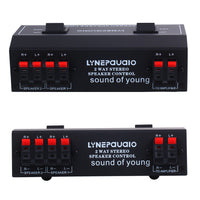 HKM-113619 One In Two Out Audio Signal Switcher with Heavy Rocker Arm and Color-Coded Push Terminals