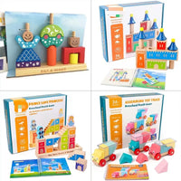 HKM-113747 Creative Wooden DIY Assemble Blocks Car for Educational Play and Parent-Child Engagement