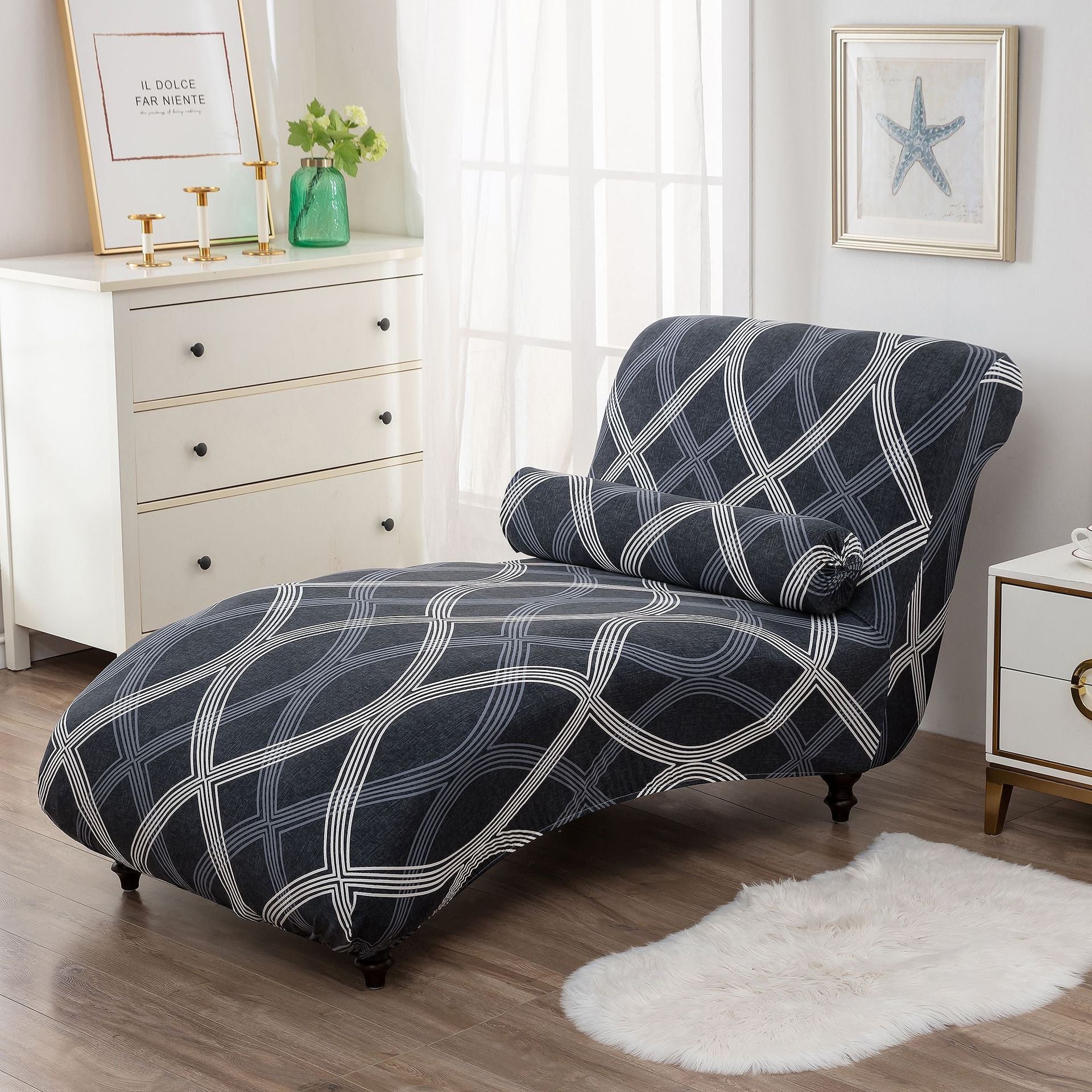 HKM-113811 All-Inclusive Stretch Armless Sofa Cover - Multiple Solid Color Options with Recliner Cover and Pillowcase