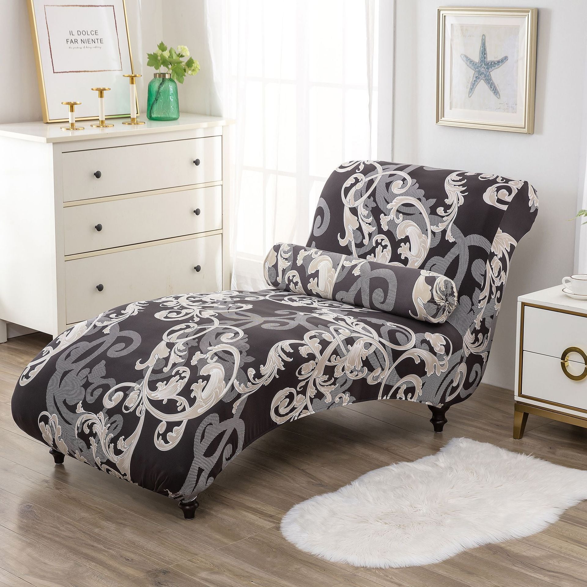 HKM-113811 All-Inclusive Stretch Armless Sofa Cover - Multiple Solid Color Options with Recliner Cover and Pillowcase