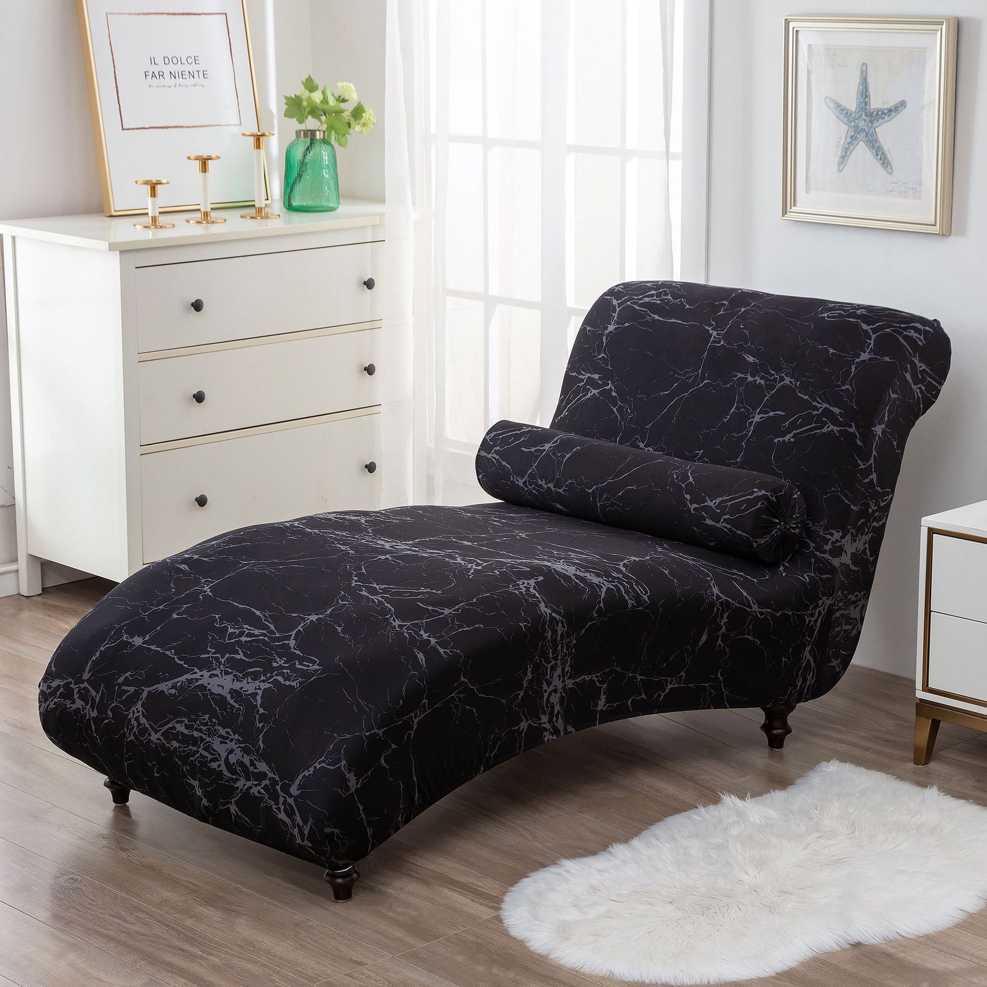 HKM-113811 All-Inclusive Stretch Armless Sofa Cover - Multiple Solid Color Options with Recliner Cover and Pillowcase