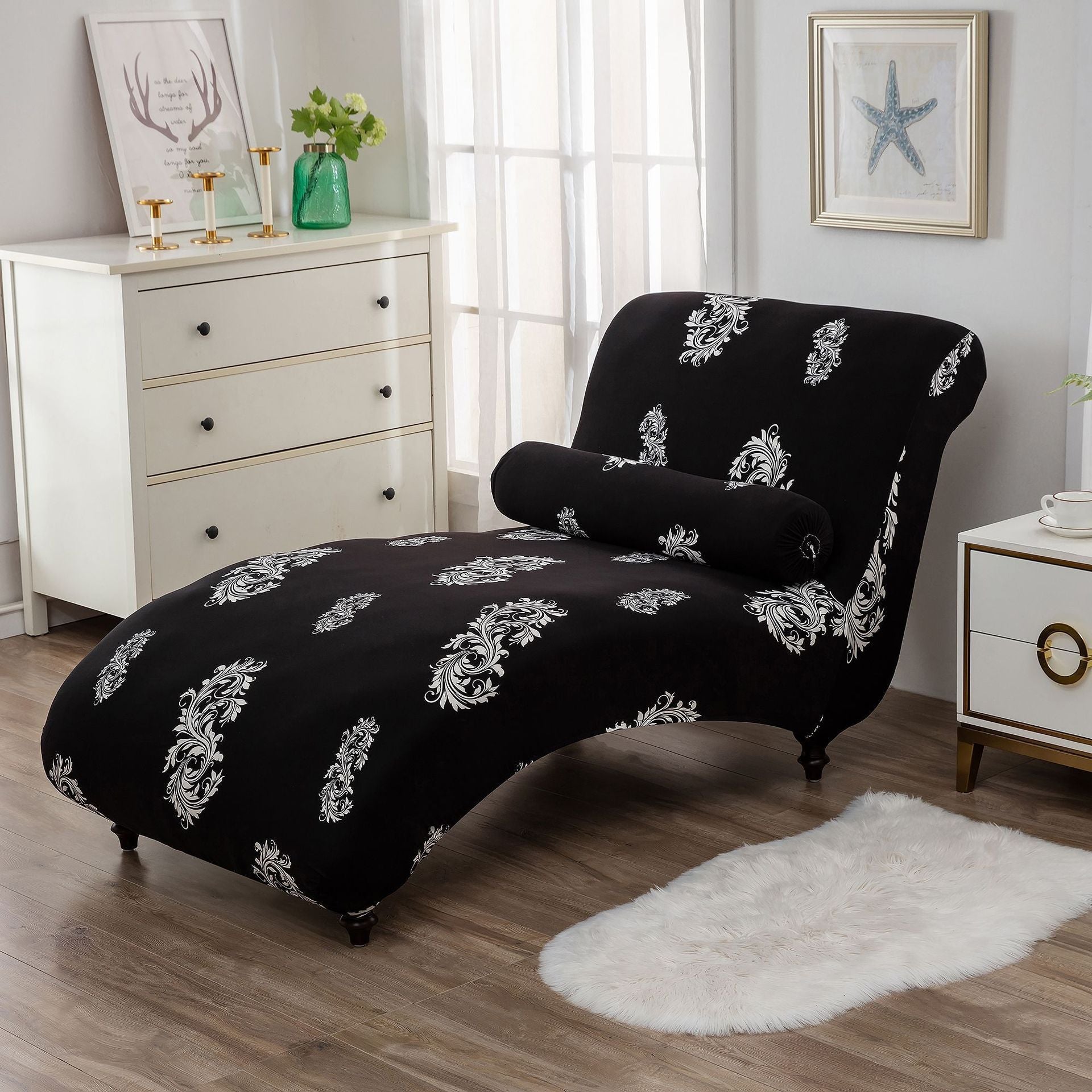 HKM-113811 All-Inclusive Stretch Armless Sofa Cover - Multiple Solid Color Options with Recliner Cover and Pillowcase
