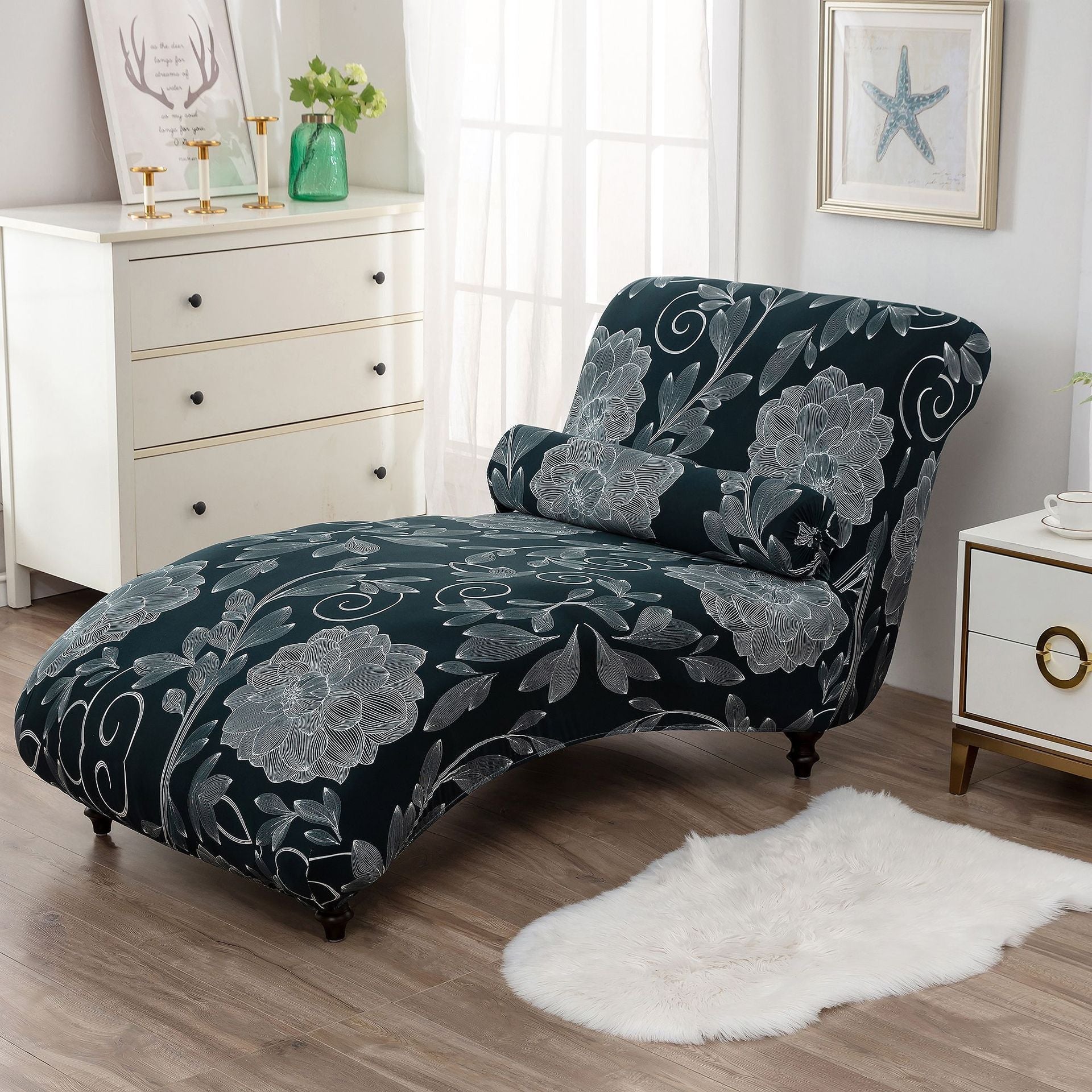 HKM-113811 All-Inclusive Stretch Armless Sofa Cover - Multiple Solid Color Options with Recliner Cover and Pillowcase