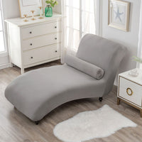 HKM-113811 All-Inclusive Stretch Armless Sofa Cover - Multiple Solid Color Options with Recliner Cover and Pillowcase
