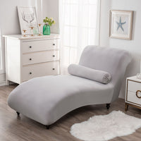 HKM-113811 All-Inclusive Stretch Armless Sofa Cover - Multiple Solid Color Options with Recliner Cover and Pillowcase