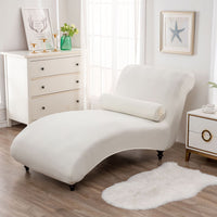 HKM-113811 All-Inclusive Stretch Armless Sofa Cover - Multiple Solid Color Options with Recliner Cover and Pillowcase
