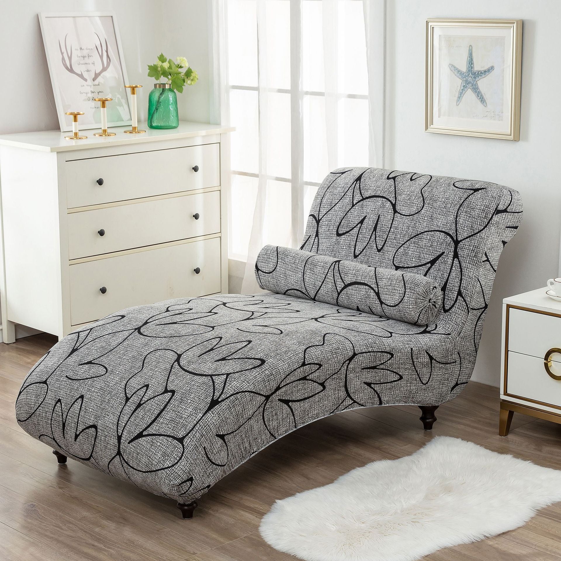 HKM-113811 All-Inclusive Stretch Armless Sofa Cover - Multiple Solid Color Options with Recliner Cover and Pillowcase