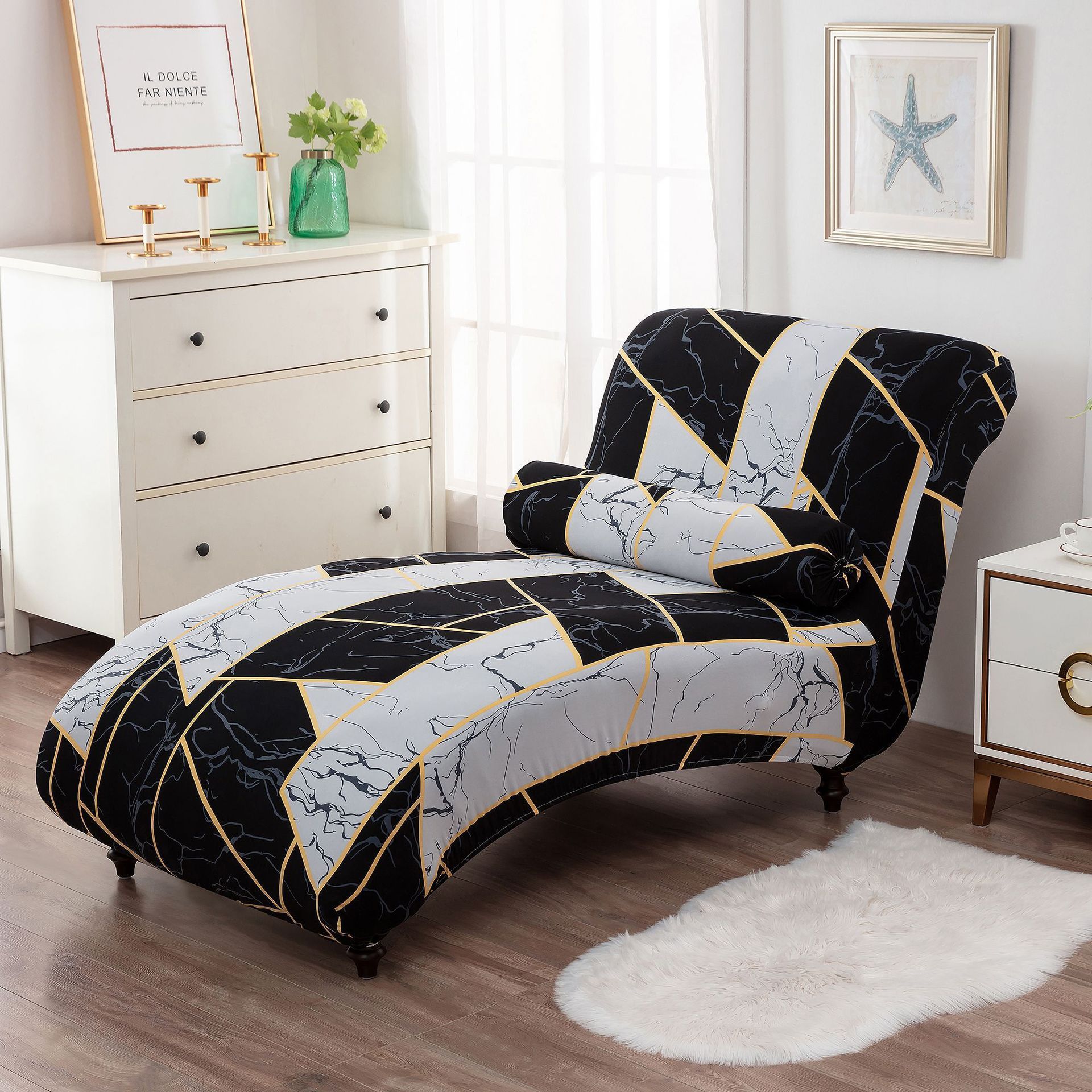 HKM-113811 All-Inclusive Stretch Armless Sofa Cover - Multiple Solid Color Options with Recliner Cover and Pillowcase