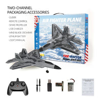 HKM-113875 Remote Control Glider F22 RC Airplane for Outdoor Fun - 2.4G Frequency, Ready-to-Fly with Controller