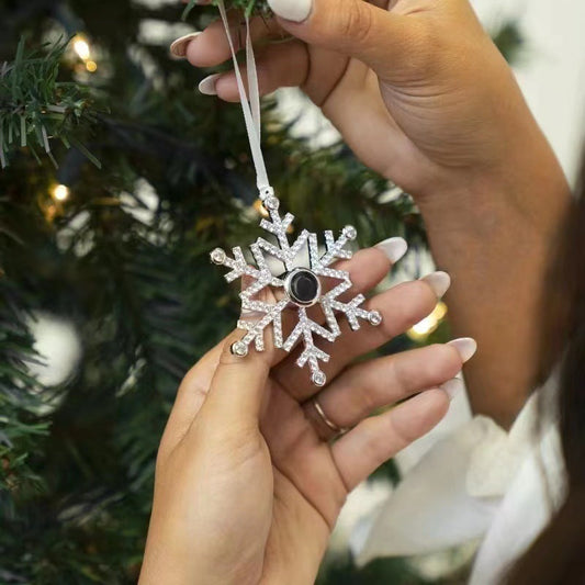 HKM-113875 Snowflake Projection Necklace in Silver, Rose Gold, and Gold - Elegant Alloy Design
