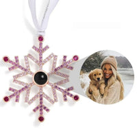 HKM-113875 Snowflake Projection Necklace in Silver, Rose Gold, and Gold - Elegant Alloy Design