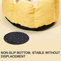 HKM-113875 Warm and Comfortable Cat Litter Nest with Imitation Linen and Flannel Filling, 40x40x25 cm