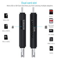 HKM-113939 USB 3.0 Card Reader for SD and TF Memory Cards - Plug and Play Type-C Interface, Black