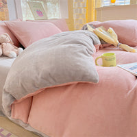 HKM-114067 Solid Color Soft Double-sided Velvet Quilt Cover for Winter Warmth