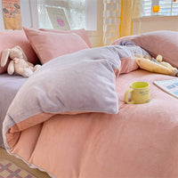 HKM-114067 Solid Color Soft Double-sided Velvet Quilt Cover for Winter Warmth