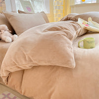 HKM-114067 Solid Color Soft Double-sided Velvet Quilt Cover for Winter Warmth