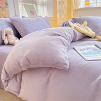 HKM-114067 Solid Color Soft Double-sided Velvet Quilt Cover for Winter Warmth