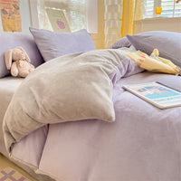 HKM-114067 Solid Color Soft Double-sided Velvet Quilt Cover for Winter Warmth
