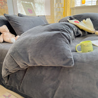 HKM-114067 Solid Color Soft Double-sided Velvet Quilt Cover for Winter Warmth