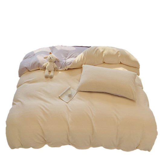 HKM-114067 Solid Color Soft Double-sided Velvet Quilt Cover for Winter Warmth