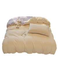 HKM-114067 Solid Color Soft Double-sided Velvet Quilt Cover for Winter Warmth