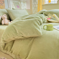 HKM-114067 Solid Color Soft Double-sided Velvet Quilt Cover for Winter Warmth