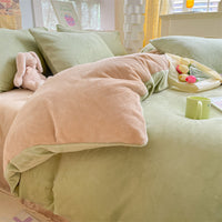 HKM-114067 Solid Color Soft Double-sided Velvet Quilt Cover for Winter Warmth