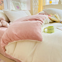 HKM-114067 Solid Color Soft Double-sided Velvet Quilt Cover for Winter Warmth