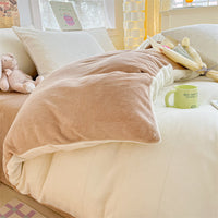 HKM-114067 Solid Color Soft Double-sided Velvet Quilt Cover for Winter Warmth