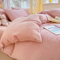 HKM-114067 Solid Color Soft Double-sided Velvet Quilt Cover for Winter Warmth