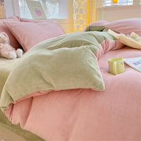 HKM-114067 Solid Color Soft Double-sided Velvet Quilt Cover for Winter Warmth
