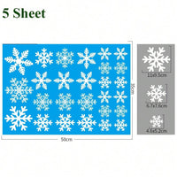 HKM-114195 135 Pcs Christmas Snowflakes Window Clings - Static Decals for Holiday Decorations and Party Supplies
