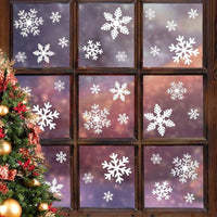 HKM-114195 135 Pcs Christmas Snowflakes Window Clings - Static Decals for Holiday Decorations and Party Supplies