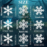 HKM-114195 135 Pcs Christmas Snowflakes Window Clings - Static Decals for Holiday Decorations and Party Supplies